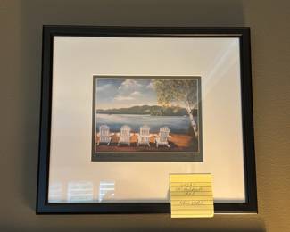 Framed & Matted Watercolor Print "Blue Mountain Lake" – Signed by Artist
