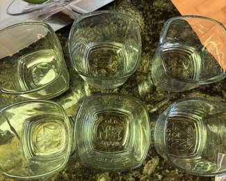 Set of 6 Jack Daniel's Old No. 7 Square Whiskey Glasses