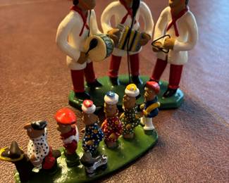 Brazilian Folk Art Terracotta Group Figurines by Maria Santina