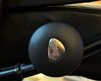 Ekornes Stressless Black Leather Lounge Chair & Ottoman