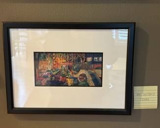Framed & Matted San Antonio River Walk Print "River Enchanted by Night" by W.B. Thompson