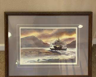 Framed & Matted Watercolor Print "Island Passage" by Joan Grout