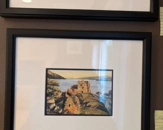 Framed & Matted Watercolor Print "Urquhart Castle Loch Ness Scottish Highlands" by John Bathgate