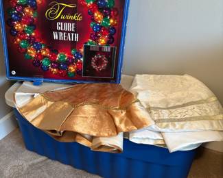 Twinkle Globe Light-up Wreath, Tree Skirts