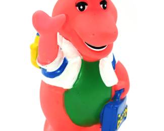 Plastic Barney Bank-approx 7" tall