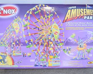 K'Nex Super Amusement Park 3 Motorized Rides with original box-preowned