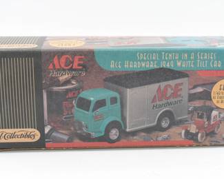 Ace Hardware 1949 White Tilt Cab Truck and 1:43 scale 1918 Ford Runabout