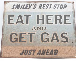Eat Here and Get Gas Sign-Repro 12 x 15