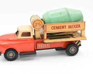 Vintage Tin Cement Mixer, Modern Toys, Made in Japan