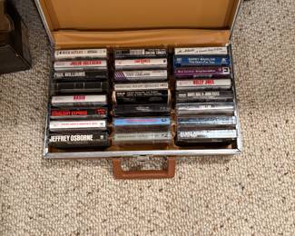 Vintage cassette case with cassette tapes 