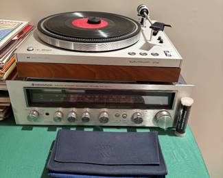 Front view of vintage record player