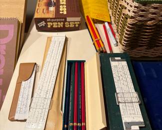 Draffting pencils, sewing equipment