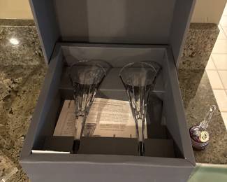 Waterford Crystal "Millenium" set of (2) Champagne Flutes. 