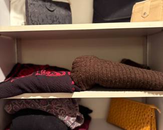 Women's evening purses and sweaters