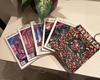 Vintage Architectural Digest and Hermes magazines
