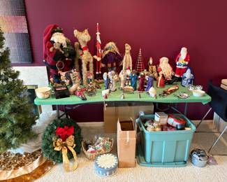 Christmas decorations and artificial tree available