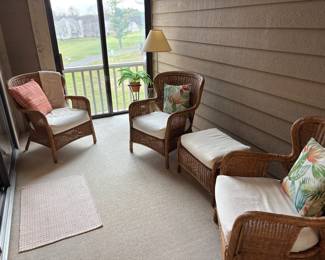 Outdoor Wicker furniture (additional ottoman is in the Garage)