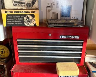Craftsman table top tool chest and rolling cart