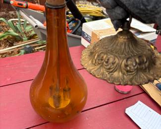 Amber glass lamp
