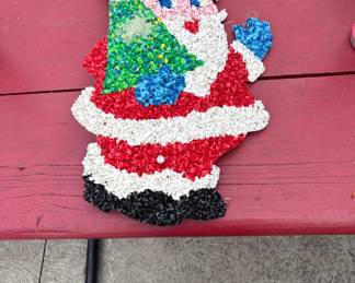 Vintage melted plastic santa