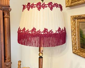 several of these fabric shades on floor lamps