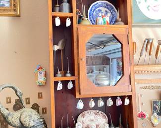 tiny tea cups & nice cabinet