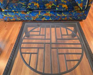 Mid Century Karl Springer Style Chineses Chippendale Wrapped Ming Coffee Table 275.00