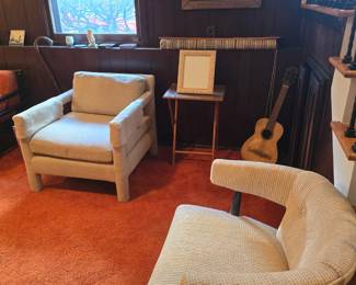 1950s Mid Century Modern upholstered Barrel back accent chair $295 obo