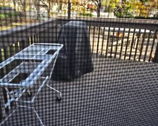 Wrought Iron Industrial Steampunk Rolling Bar Cart Barbeque Pit Table Metal Mesh 295.00 obo