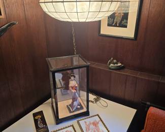 MCM Capiz shell pendant chain lamp