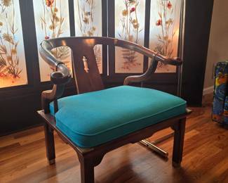 Late 20th Century Vintage James Mont Style Horseshoe Back Chair 200.00