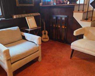 Milo baughman style chunky parsons lounge chair $295. Obo