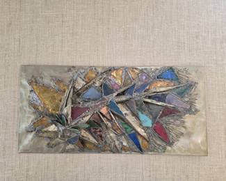 Mid century brutalist mixed metals signed wall art $850 obo