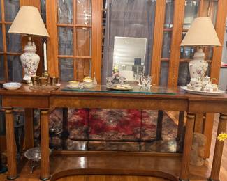 Burled Neo-Classical Walnut Bar/Console Table - $800 + tax