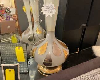 Vintage 1960s glass and brass lamp. $50 + tax