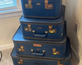 A selection of vintage luggage 