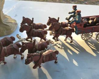 Cast Iron Horses & Buggy
