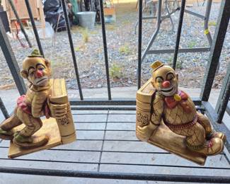 Vintage Clown Book Ends