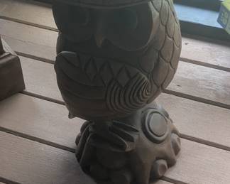 Hand carved owl table