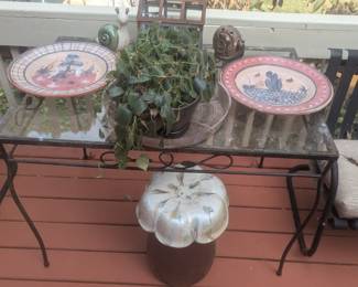 Iron table Mexican pottery