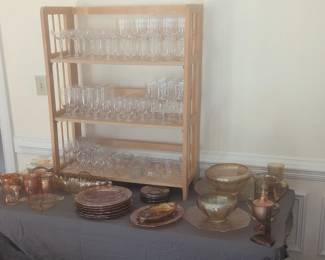 Fostoria stemware and carnival glass