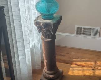 Pair of ram headed pedestals