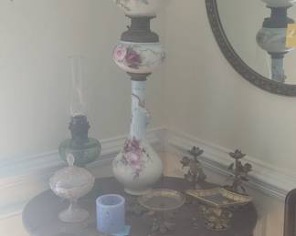 Rare porcelain buffet lamp