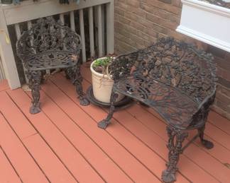 4 piece grapevine iron garden set