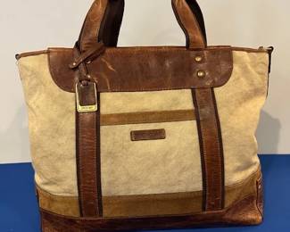 Frye Harvey Canvas Leather Tote Bag
