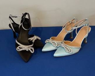 A New Day black crystal sling back heels and Blue Carmine.  All women's shoes sized 9,10,  or 11  available in many styles.
