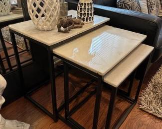 3-Tier marble top nesting tables.