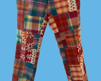 Dolce & Gabbana patchwork madras pants, men's small.