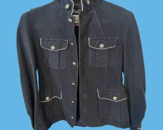 Thom Browne navy blazer.