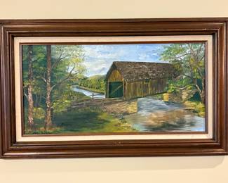 Covered bridge original oil